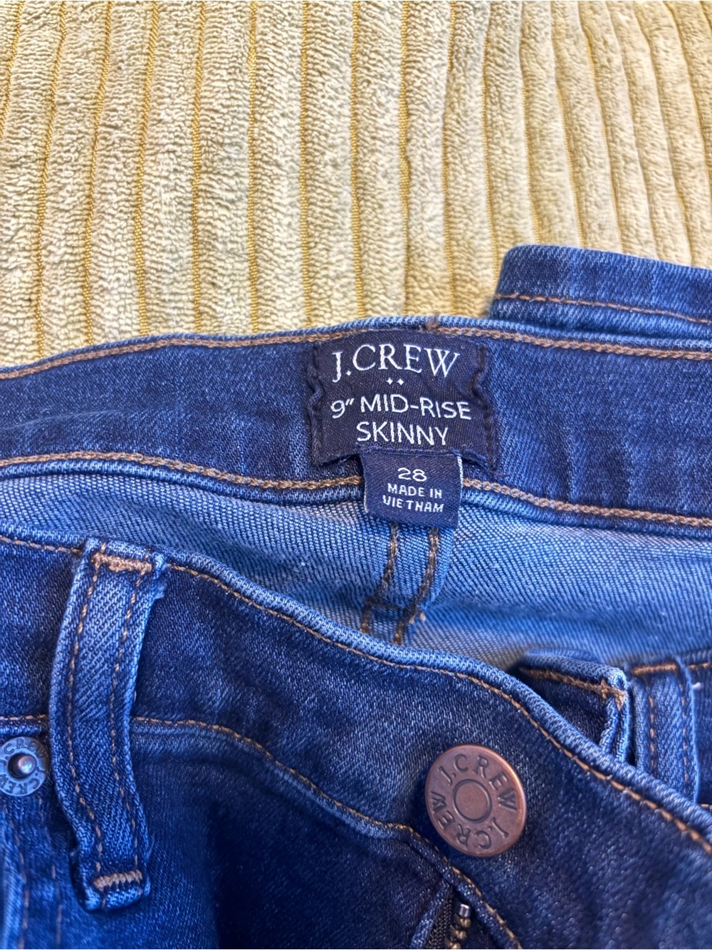 J. Crew Dark Blue Mid-Rise Skinny Jeans